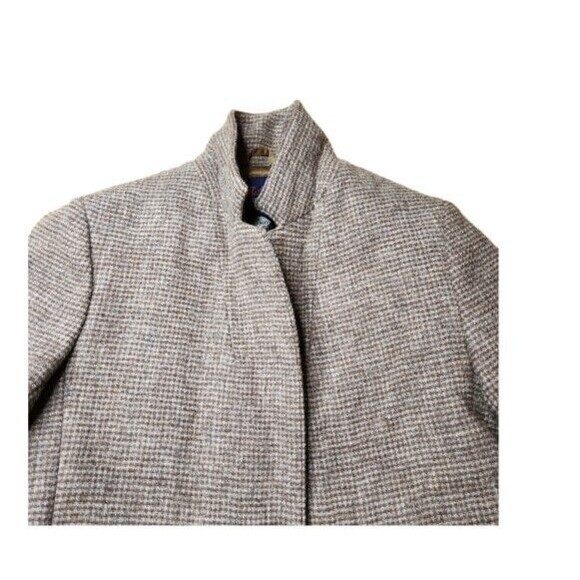 Vintage Woman's Wool Blazer Jacket Sz. 11 Camel Brown Grey Check Academia Y2K - Picture 9 of 9